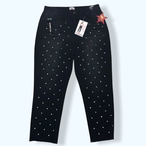 Simple Society Super High Rise Black Denim Jeans Sz 17/33 - Picture 1 of 8